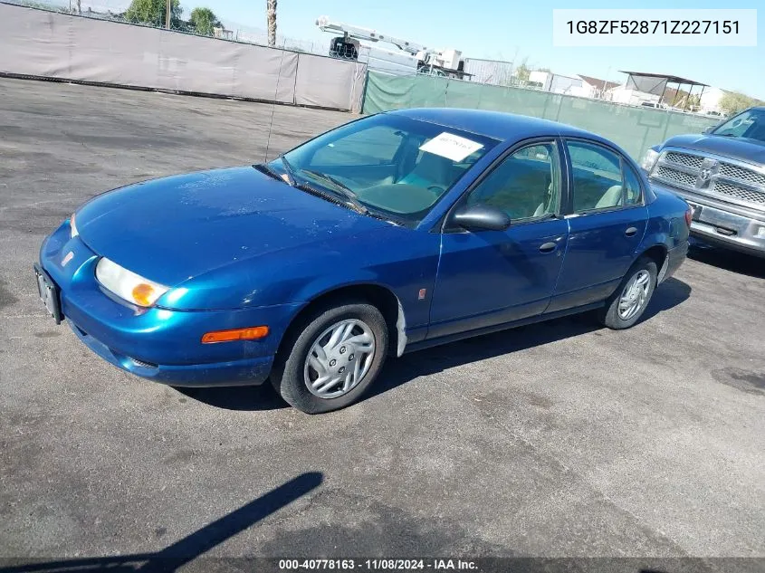 2001 Saturn Sl VIN: 1G8ZF52871Z227151 Lot: 40778163