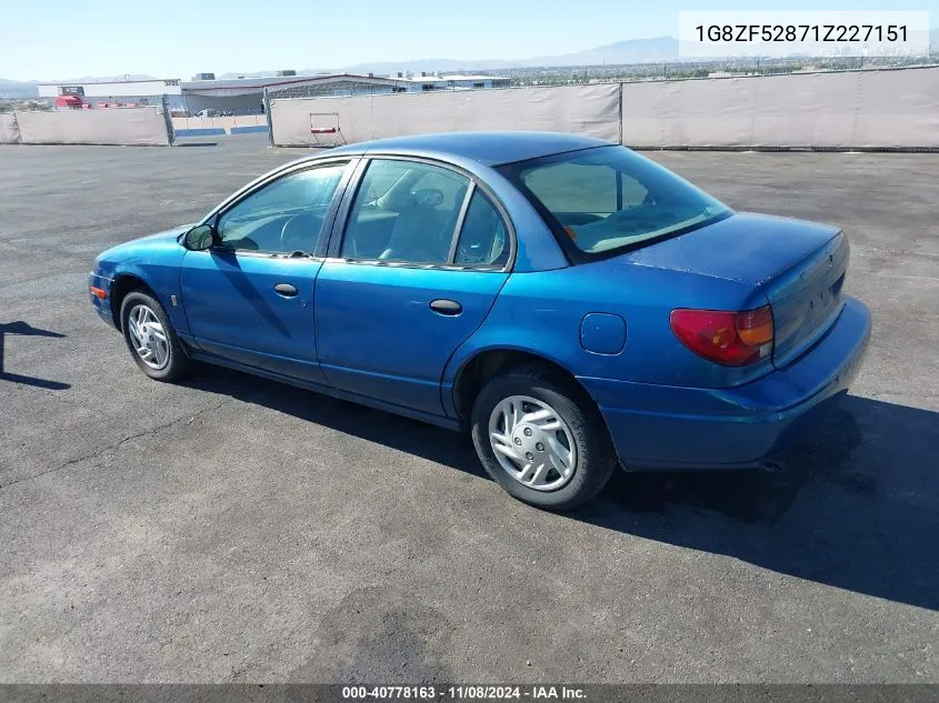 2001 Saturn Sl VIN: 1G8ZF52871Z227151 Lot: 40778163