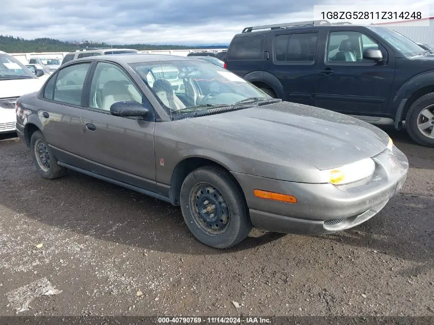 2001 Saturn Sl1 VIN: 1G8ZG52811Z314248 Lot: 40790769