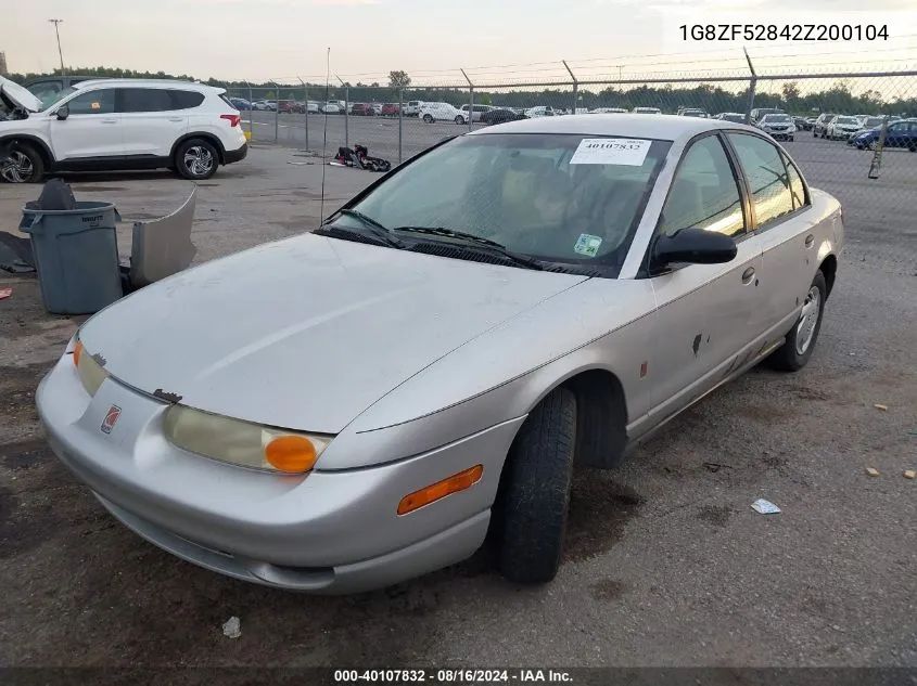 2002 Saturn Sl VIN: 1G8ZF52842Z200104 Lot: 40107832