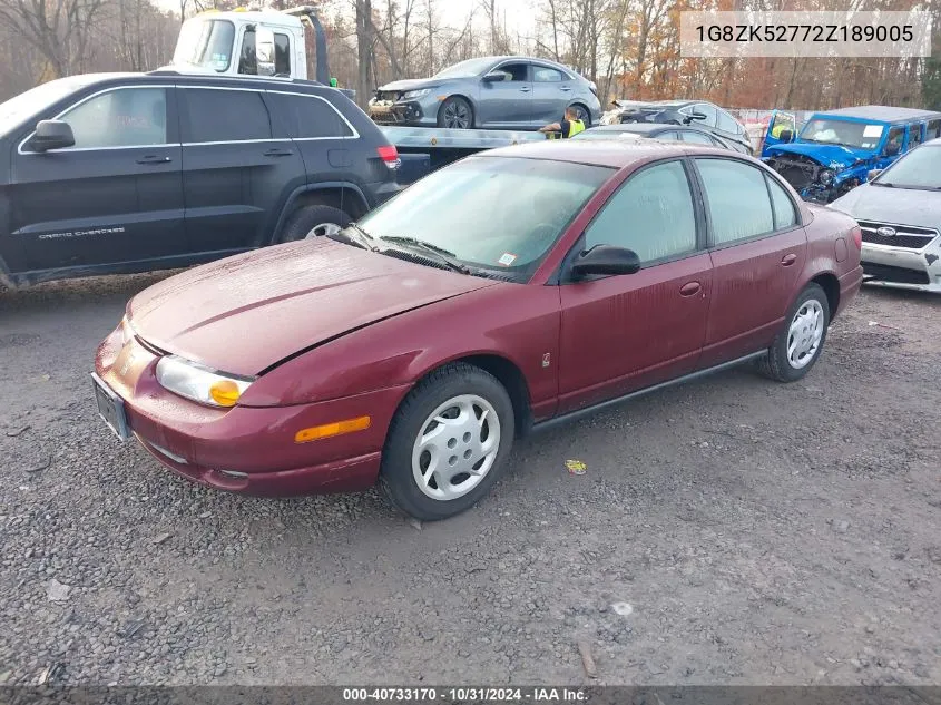 2002 Saturn S-Series Sl2 VIN: 1G8ZK52772Z189005 Lot: 40733170