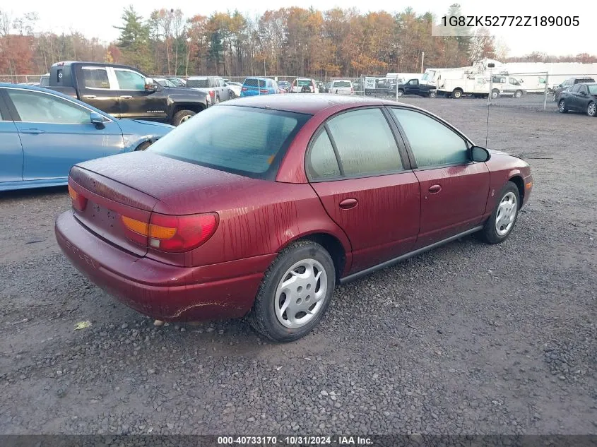 2002 Saturn S-Series Sl2 VIN: 1G8ZK52772Z189005 Lot: 40733170