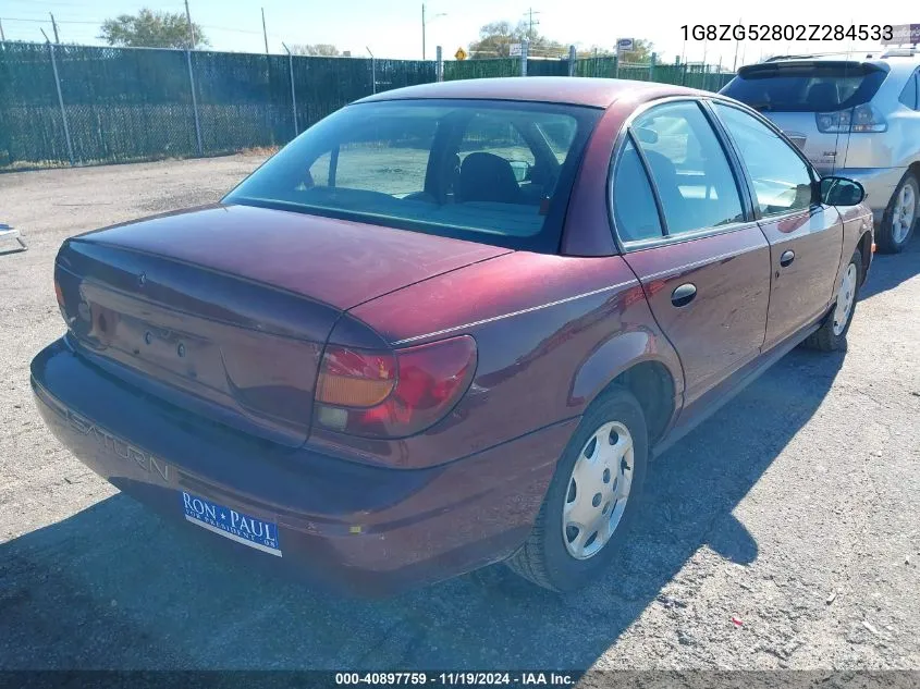 2002 Saturn S-Series Sl1 VIN: 1G8ZG52802Z284533 Lot: 40897759