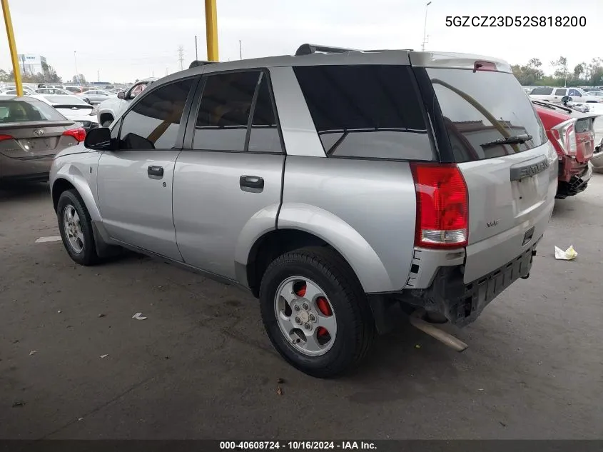 2002 Saturn Vue 4 Cyl VIN: 5GZCZ23D52S818200 Lot: 40608724