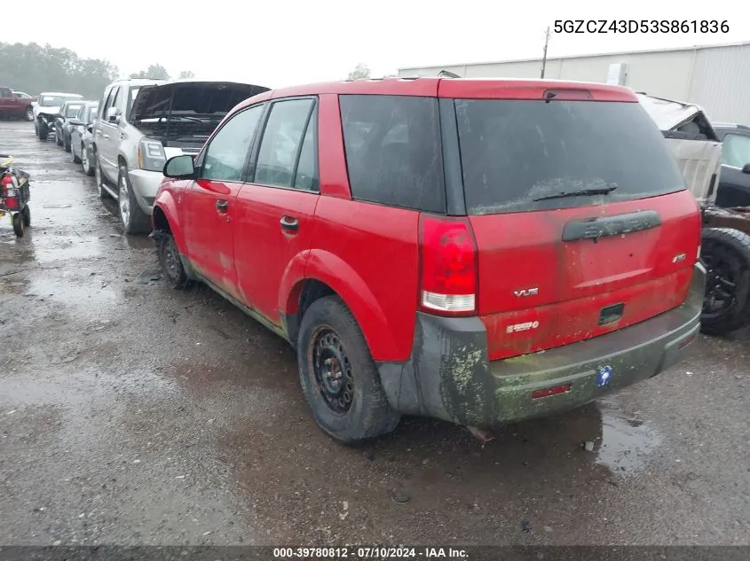 2003 Saturn Vue 4 Cyl VIN: 5GZCZ43D53S861836 Lot: 40561443