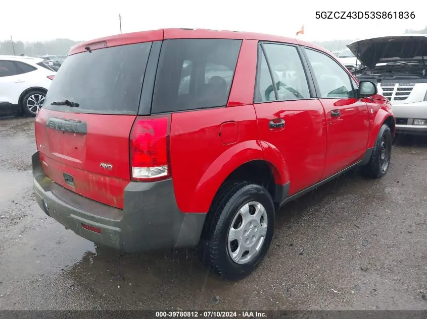 2003 Saturn Vue 4 Cyl VIN: 5GZCZ43D53S861836 Lot: 40561443