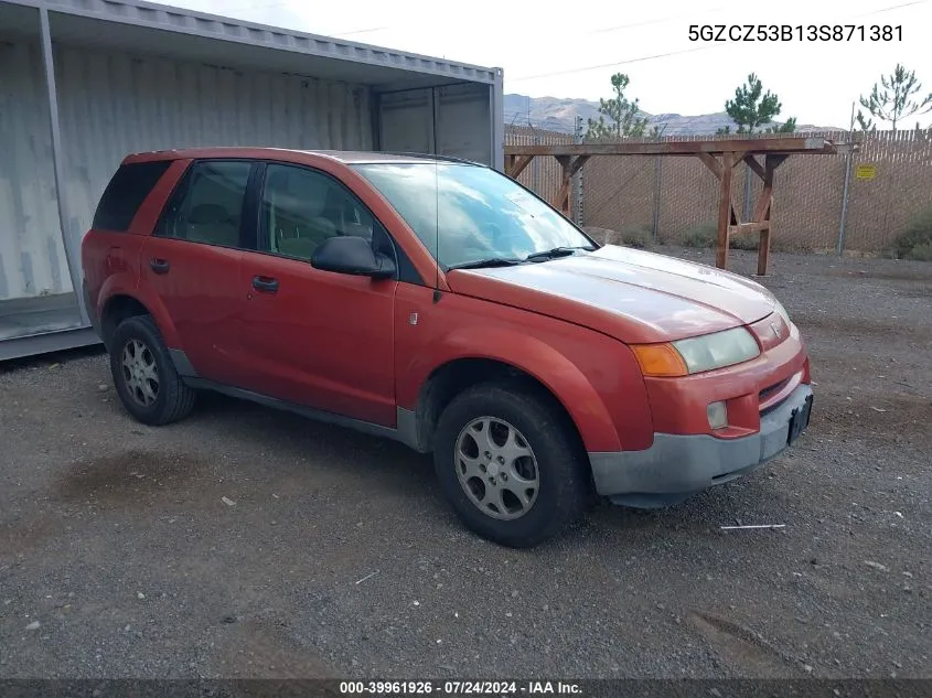 2003 Saturn Vue V6 VIN: 5GZCZ53B13S871381 Lot: 39961926