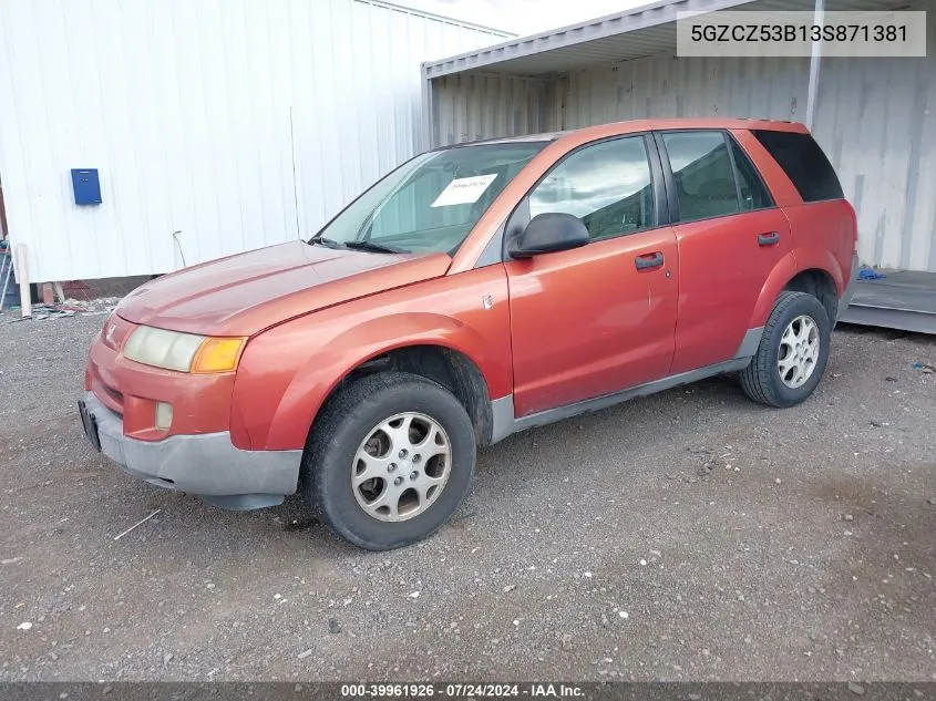 2003 Saturn Vue V6 VIN: 5GZCZ53B13S871381 Lot: 39961926