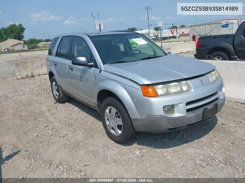 2003 Saturn Vue V6 VIN: 5GZCZ53B93S814989 Lot: 39989897