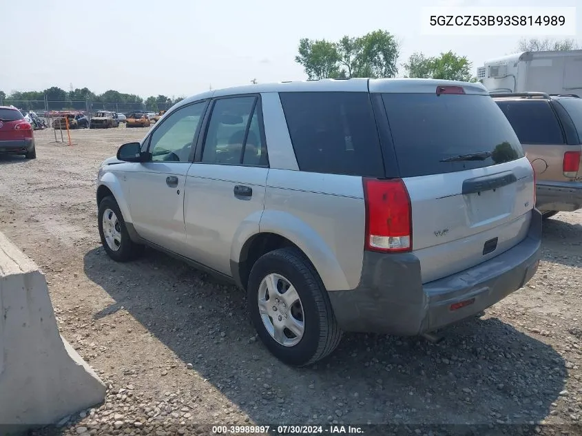 2003 Saturn Vue V6 VIN: 5GZCZ53B93S814989 Lot: 39989897