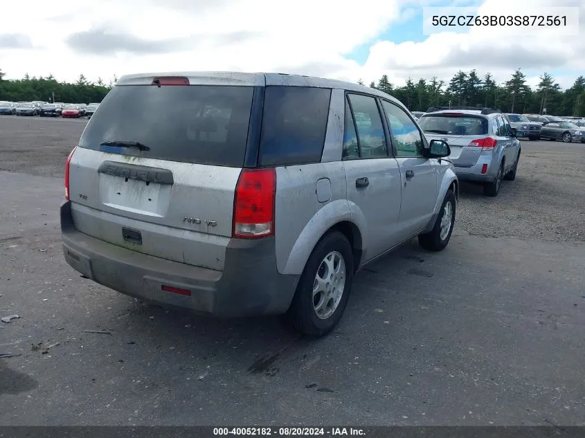 2003 Saturn Vue V6 VIN: 5GZCZ63B03S872561 Lot: 40052182