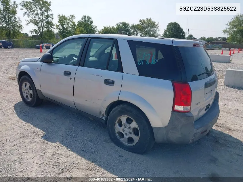 2003 Saturn Vue 4 Cyl VIN: 5GZCZ23D53S825522 Lot: 40189932