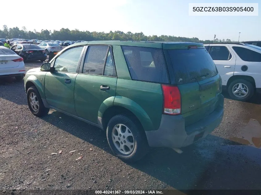 2003 Saturn Vue V6 VIN: 5GZCZ63B03S905400 Lot: 40241367