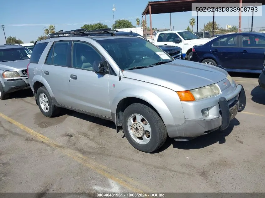 2003 Saturn Vue 4 Cyl VIN: 5GZCZ43D83S908793 Lot: 40481961