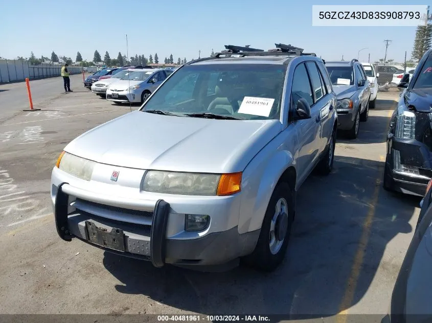 2003 Saturn Vue 4 Cyl VIN: 5GZCZ43D83S908793 Lot: 40481961