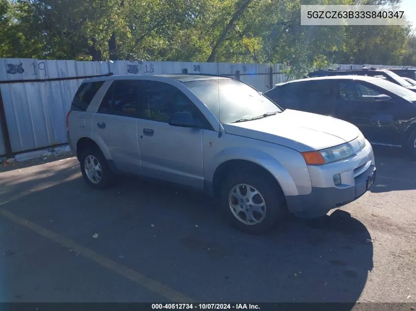 2003 Saturn Vue V6 VIN: 5GZCZ63B33S840347 Lot: 40512734