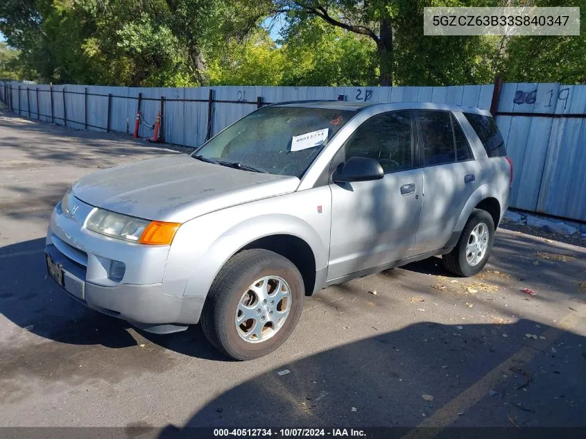 2003 Saturn Vue V6 VIN: 5GZCZ63B33S840347 Lot: 40512734