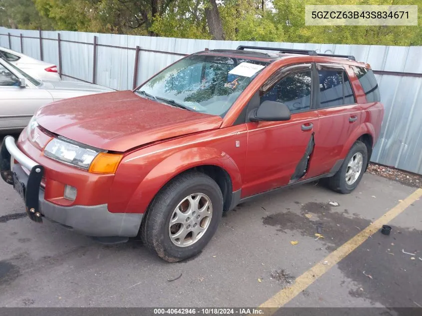 2003 Saturn Vue V6 VIN: 5GZCZ63B43S834671 Lot: 40642946