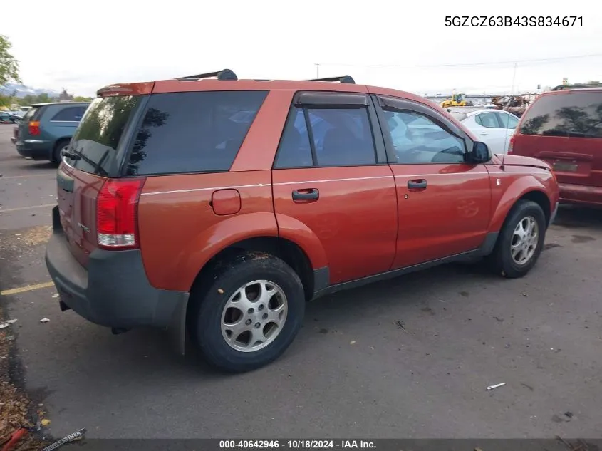 2003 Saturn Vue V6 VIN: 5GZCZ63B43S834671 Lot: 40642946