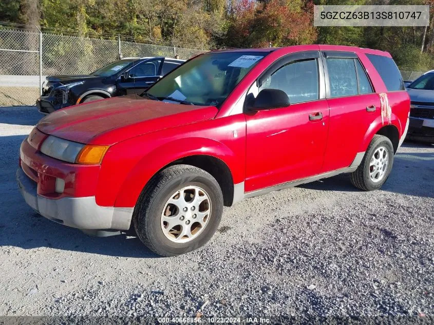 2003 Saturn Vue V6 VIN: 5GZCZ63B13S810747 Lot: 40668856