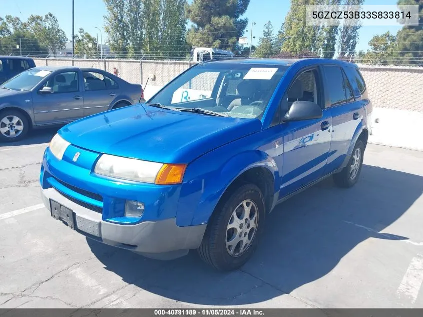 2003 Saturn Vue V6 VIN: 5GZCZ53B33S833814 Lot: 40791189