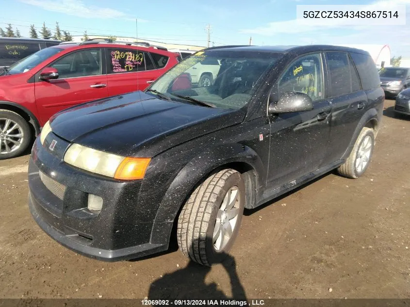 2004 Saturn Vue VIN: 5GZCZ53434S867514 Lot: 12069092