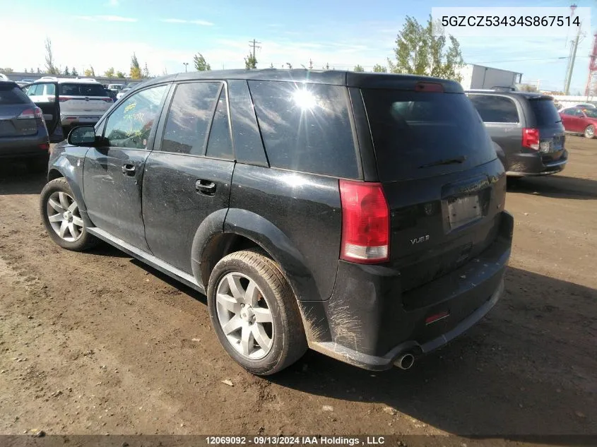 2004 Saturn Vue VIN: 5GZCZ53434S867514 Lot: 12069092