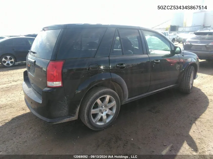 2004 Saturn Vue VIN: 5GZCZ53434S867514 Lot: 12069092