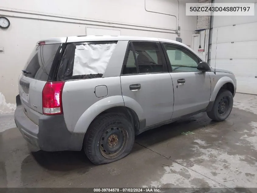 2004 Saturn Vue 4 Cyl VIN: 5GZCZ43D04S807197 Lot: 39784578