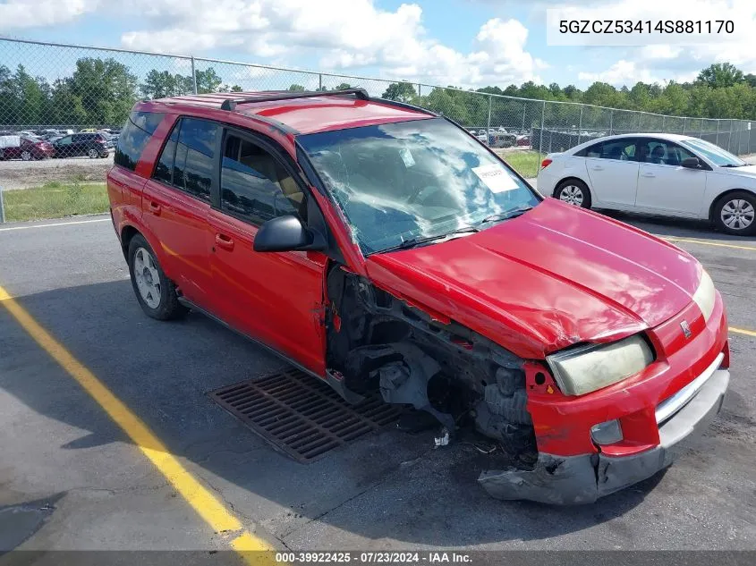 2004 Saturn Vue V6 VIN: 5GZCZ53414S881170 Lot: 39922425