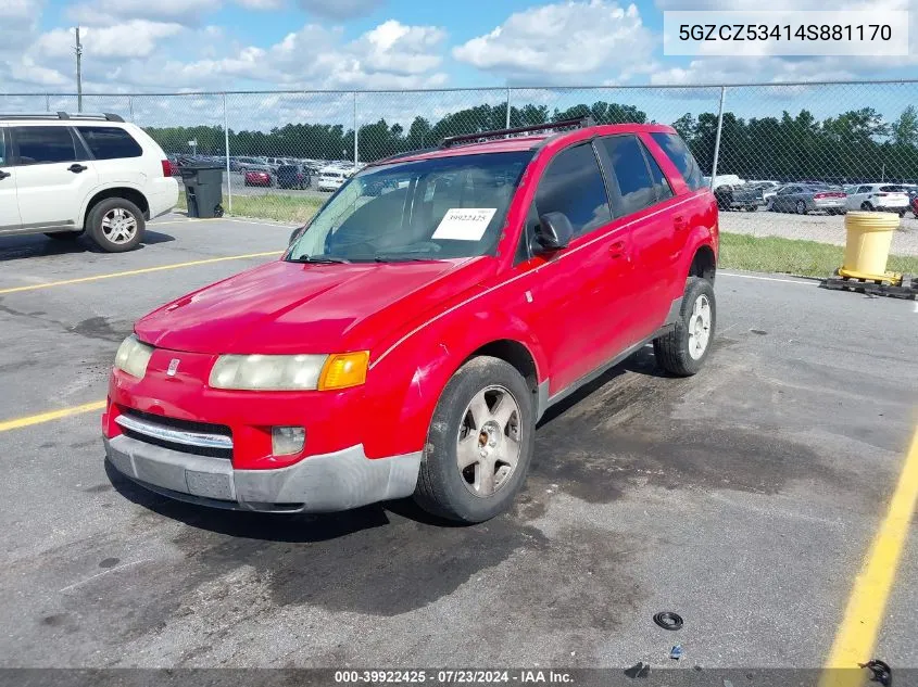 2004 Saturn Vue V6 VIN: 5GZCZ53414S881170 Lot: 39922425