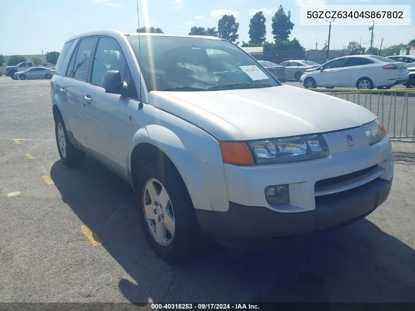 2004 Saturn Vue V6 VIN: 5GZCZ63404S867802 Lot: 40318253