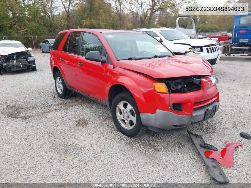 2004 Saturn Vue 4 Cyl VIN: 5GZCZ23D34S894033 Lot: 40677057