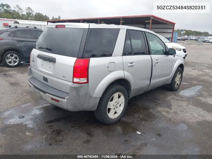 2004 Saturn Vue V6 VIN: 5GZCZ53484S820351 Lot: 40792455