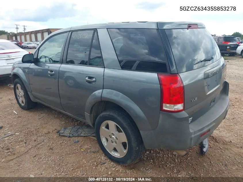 2005 Saturn Vue V6 VIN: 5GZCZ63435S853278 Lot: 40125132