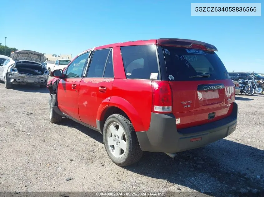 2005 Saturn Vue V6 VIN: 5GZCZ63405S836566 Lot: 40302074