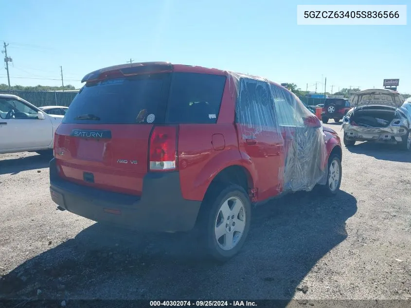 2005 Saturn Vue V6 VIN: 5GZCZ63405S836566 Lot: 40302074