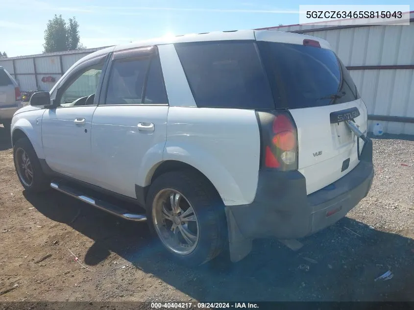 2005 Saturn Vue V6 VIN: 5GZCZ63465S815043 Lot: 40404217