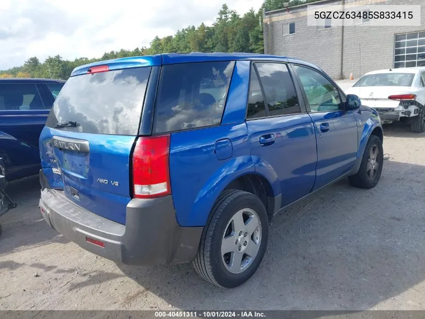 2005 Saturn Vue V6 VIN: 5GZCZ63485S833415 Lot: 40451311