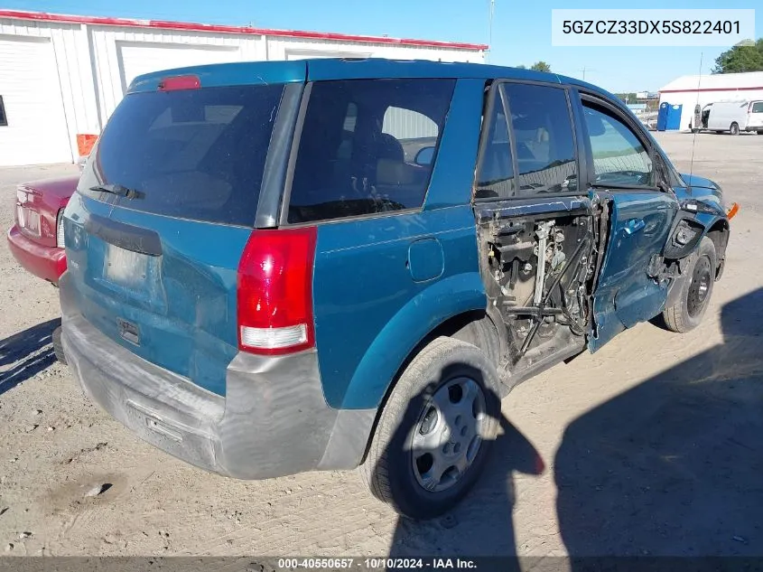 2005 Saturn Vue 4 Cyl VIN: 5GZCZ33DX5S822401 Lot: 40550657