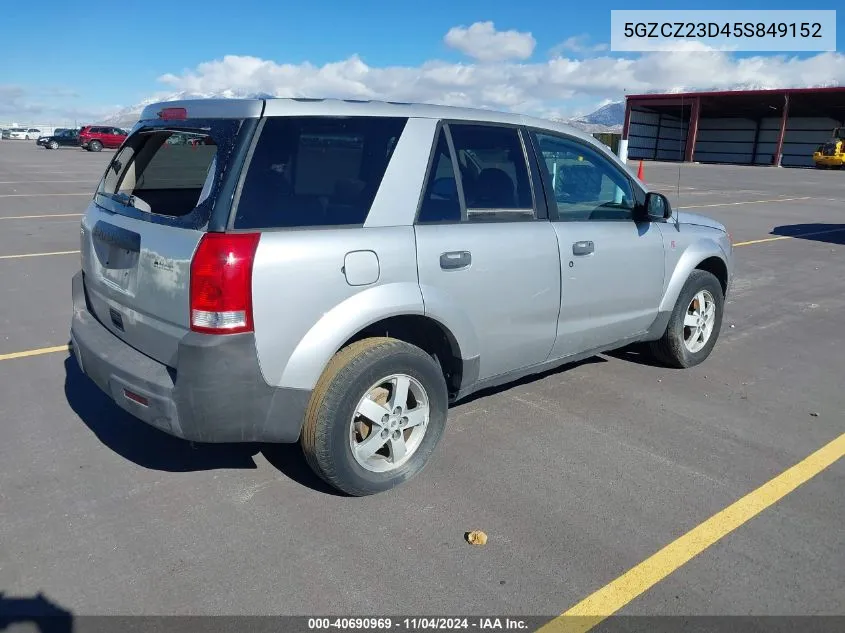 2005 Saturn Vue 4 Cyl VIN: 5GZCZ23D45S849152 Lot: 40690969