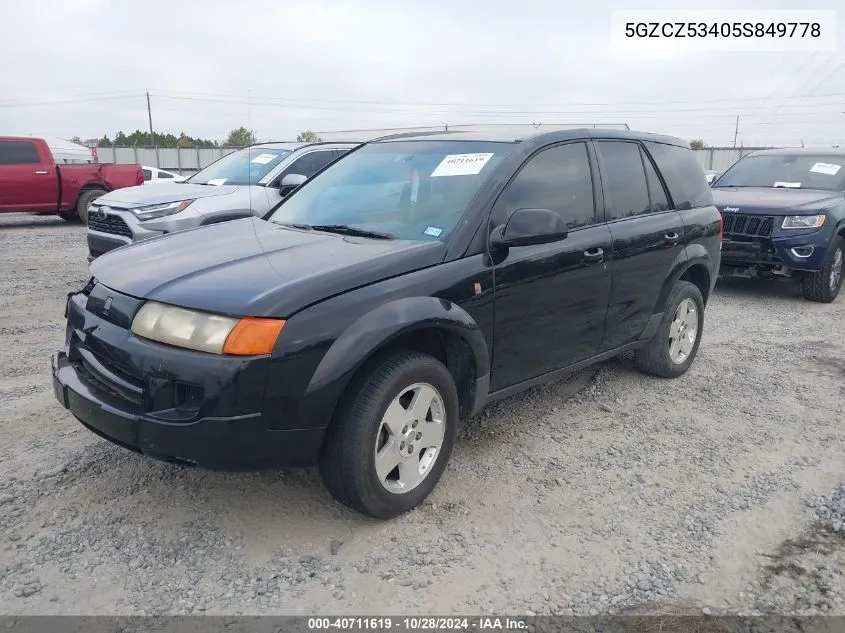 2005 Saturn Vue V6 VIN: 5GZCZ53405S849778 Lot: 40711619