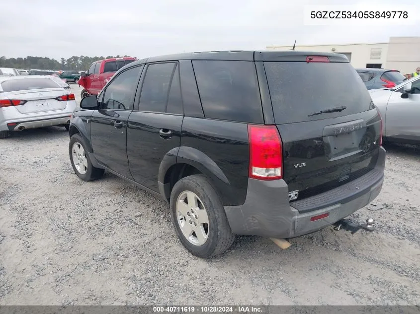 2005 Saturn Vue V6 VIN: 5GZCZ53405S849778 Lot: 40711619