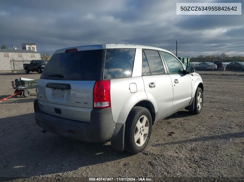 2005 Saturn Vue V6 VIN: 5GZCZ63495S842642 Lot: 40747407