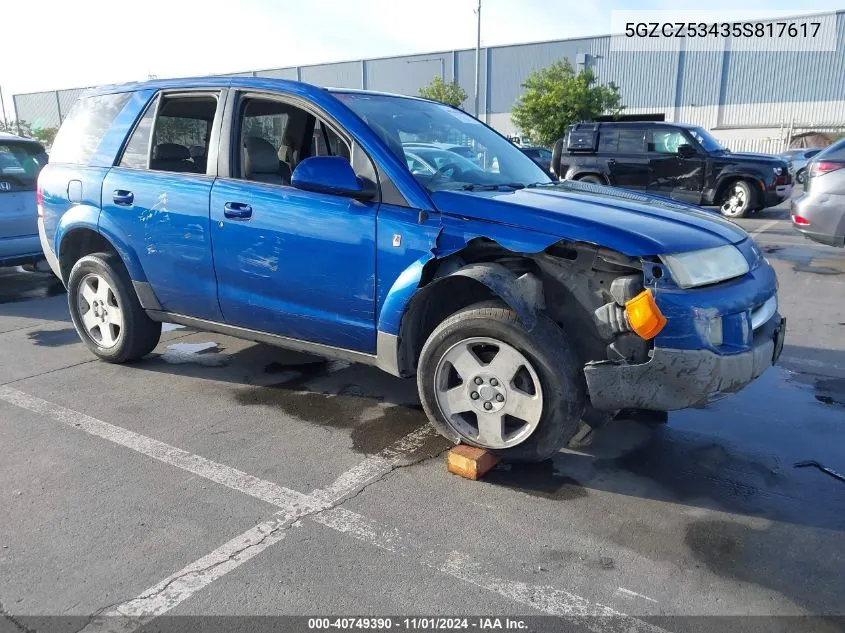 2005 Saturn Vue V6 VIN: 5GZCZ53435S817617 Lot: 40749390