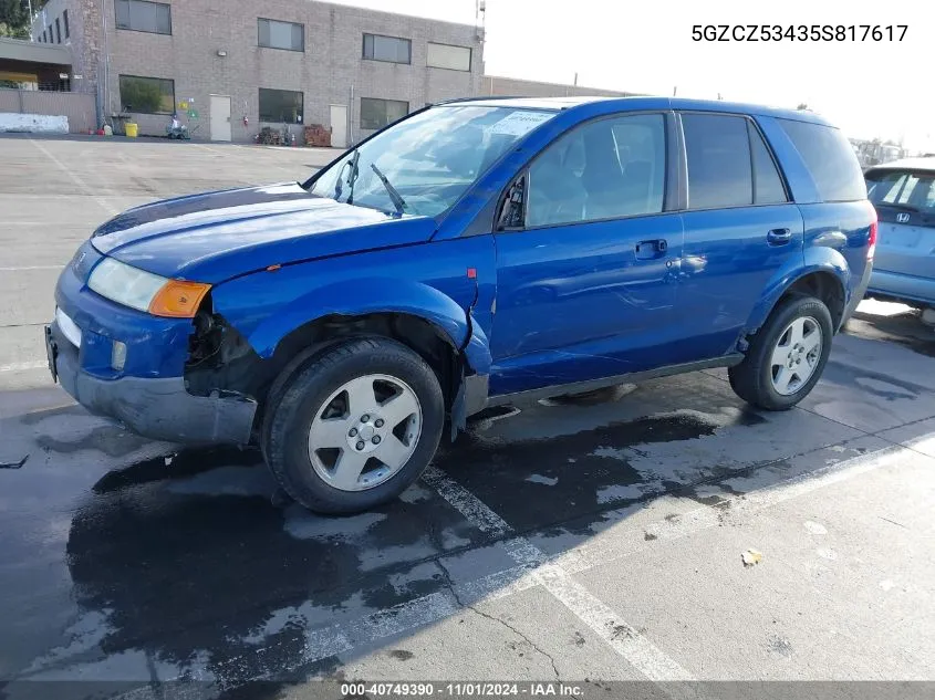 2005 Saturn Vue V6 VIN: 5GZCZ53435S817617 Lot: 40749390