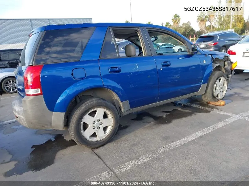 2005 Saturn Vue V6 VIN: 5GZCZ53435S817617 Lot: 40749390