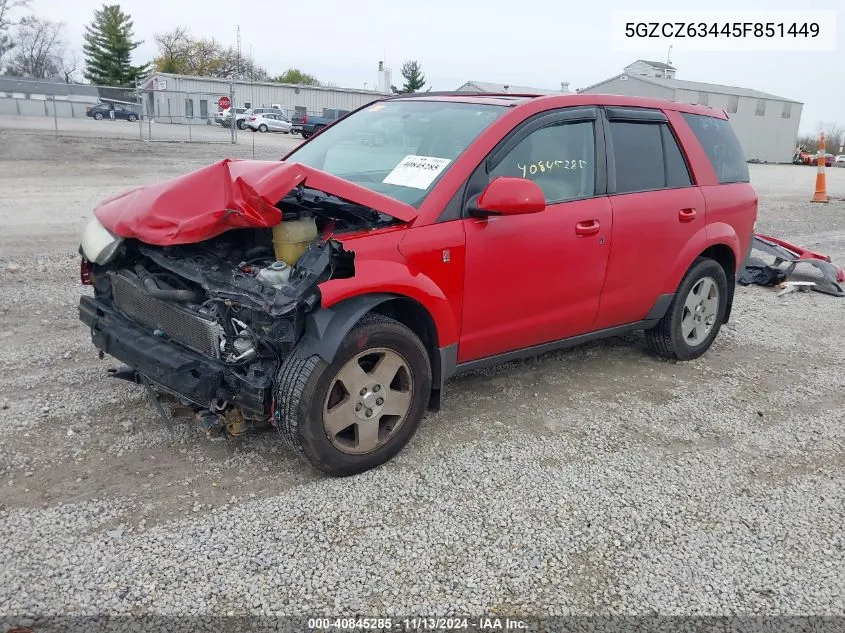 2005 Saturn Vue V6 VIN: 5GZCZ63445F851449 Lot: 40845285