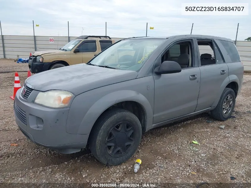 2006 Saturn Vue 4 Cyl VIN: 5GZCZ23D16S834707 Lot: 39592568