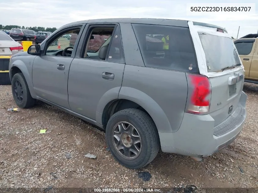 2006 Saturn Vue 4 Cyl VIN: 5GZCZ23D16S834707 Lot: 39592568